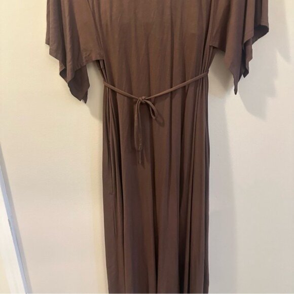 Soma Fairycore Earthcore Brown Flowy Maxi Dress Empire Waist Size S - Picture 12 of 14